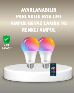 Akıllı 9W RGBW LED Ampul, tasaruflu romantik ışıklı - Lisinya