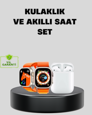 S8 Ultra Akıllı Saat ve Bluetooth Kablosuz Kulaklık 2’li Set - Lisinya