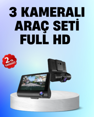 Full HD 1080P 3 Kameralı Araç DVR – Gece Görüşlü ve G-Sensörlü Güvenlik Çözümü - Lisinya