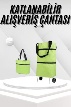 Katlanabilir Tekerlekli Pazar Market Çarşı Arabası Market Alışveriş Çantası - Lisinya