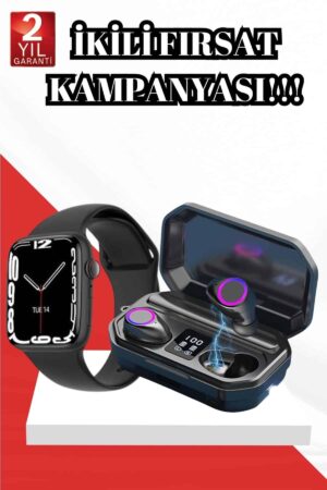 2025 Model Akıllı Saat ve Bluetooth Kulaklık 5.0 Bluetooth Bağlantılı Dokunmatik Ekran - Lisinya