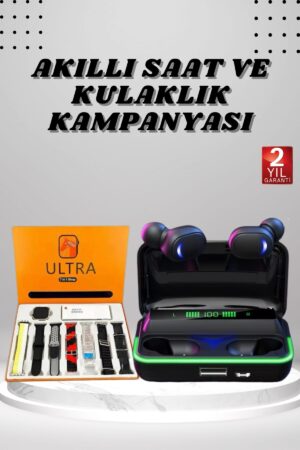 Yeni Nesil Akıllı Saat ve Bluetooth Kulaklık Kampanyası Android Ve İOS Uyumlu Uyku ve Sağlık Takibi - Lisinya