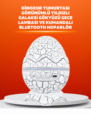 Dinozor Yumurtası Tasarımlı Projektörlü Gece Lambası - Lisinya