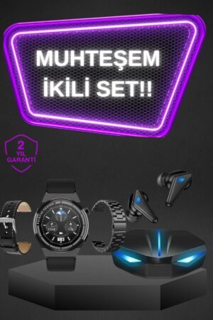 Kablosuz Bluetooth Bağlantılı Kulaklık ve Dokunmatik Ekran Akıllı Saat Arama Cevaplama - Lisinya