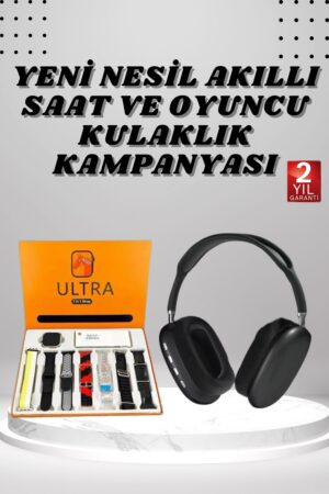 Kulak Üstü Kulaklık Pro9 ve Yeni Nesil Akıllı Saat Android ve İOS Uyumlu ANC Özelliği - Lisinya