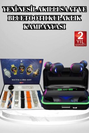 Powerbank Bluetooth Kulaklık Ve Akıllı Saat 7 Kordonlu Metal Kordon Plastik Kordon - Lisinya