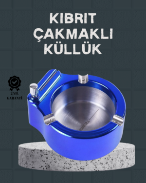 Masa Üstü Çakmaklı Küllük Paslanmaz Metal Gövde - Lisinya