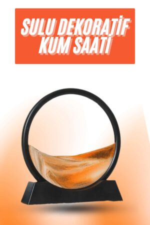 3D LED Işıklı Kum Saati Gece Lambası Hareketli Sulu Kum Saati Orta Boy - Lisinya