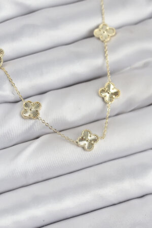 Pirinç Gold Renk Yonca Kadın Kolye - Lisinya