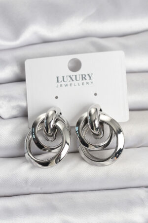 Gümüş Renk Halka Model Pirinç Kadın Küpe - Lisinya