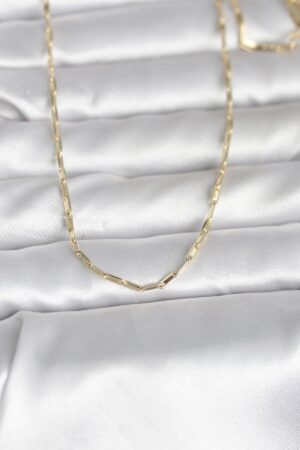 CM 14K Gold Renk İnce Ataç Zincir Model 60 cm Kadın Kolye - Lisinya