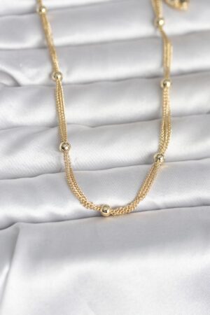 CM 14K Gold Renk Topçuk Model 60 cm Kadın Kolye - Lisinya