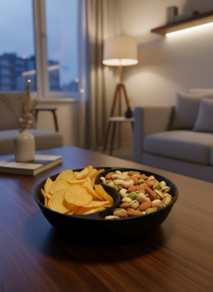 Dekoratif Siyah Çerezlik Kase 4’lü Set 3x12 cm - Lisinya