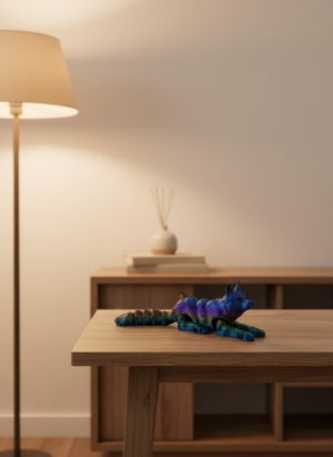 Rainbow hareketli kurt masa dekoru esnek eklem yapılı - Lisinya