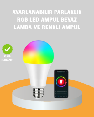 Uzaktan Kumandalı Akıllı LED Ampul, Enerji Tasarruflu - Lisinya