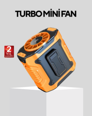 Dijital Ekranlı Turbo Mini Fan – 3 Kademeli Hız, Sessiz Çalışma ve Type-C Şarj - Lisinya