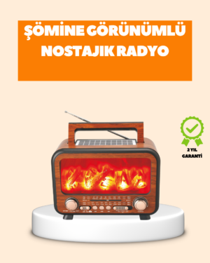 Şömine Alev Işıklı Solar Bluetooth Hoparlör – 7W Güçlü Ses, FM Radyo - Lisinya
