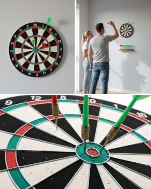 17 İnç Dart Tahtası 4 Metal Dart Oku - Lisinya