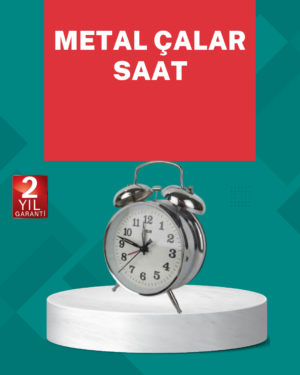 Dekoratif Gümüş Işıklı Alarmlı Masa Saati Sessiz Mekanizma - Lisinya