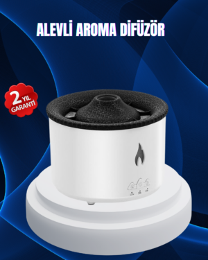 3D Alev Işıklı Aromaterapi Makinesi – 360 ml Su Kapasiteli Sessiz Difüzör - Lisinya
