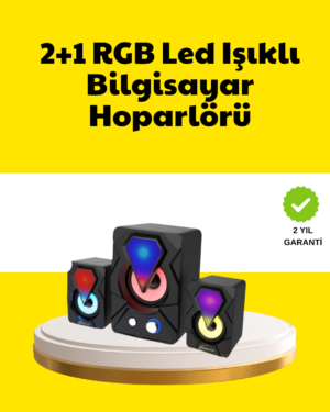 2.1 USB Bağlantılı Oyun Hoparlörü Renkli LED Işıklı - Lisinya