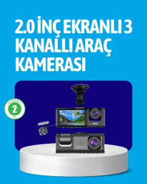 3 Kameralı Araç İçi Kayıt Cihazı Suya ve Toza Dayanıklı Tasarım - Lisinya