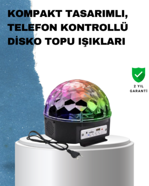 Taşınabilir RGB Disko Topu Bluetooth ve Uzaktan Kumanda Özellikli - Lisinya