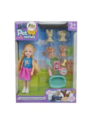 Pet Shop - Bebekli Köpek Bakım Seti - 7722-3 - Sarışın (Lisinya)