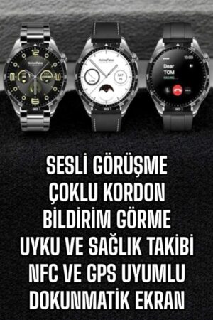 Akıllı Saat Titreşimli Pusula Nabız ve Tansiyon Ölçer NFC Uyumlu - Lisinya