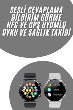 Akıllı Saat Uyku ve Sağlık Takibi NFC Uyumlu Bluetoooth Bağlantılı Android İOS Uyumlu - Lisinya