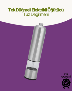 Elektrikli Baharat Öğütücü Pilli Paslanmaz Çelik Otomatik Tuz Karabiber Değirmeni - Lisinya