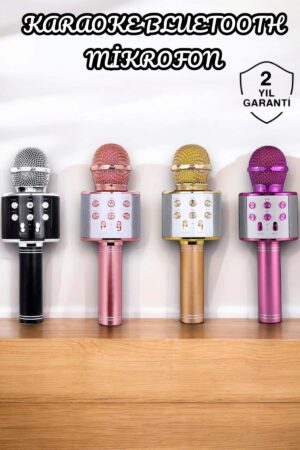 Şarjlı ve Uzun Pil Ömürlü Karaoke Mikrofon USB Bellek Destekli, Profesyonel Ses - Lisinya