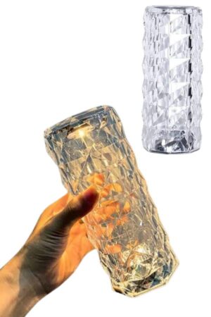 Kristal Lamba Masa Lambası Şarjlı Masa Lambası Dokunmatik Sensör Usb Şarjlı - Lisinya