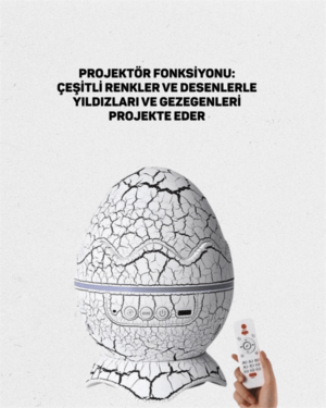 Uzaktan Kumandalı, USB Girişli, Döner Projektör Lamba - Lisinya