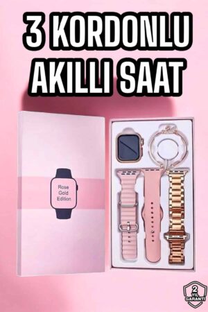 Akıllı Saat Amoled Ekran 3 Kordonlu Aksesuar Hediyeli Sesli Görüşme - Lisinya