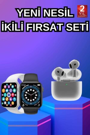 3.Nesil TWS Bluetooth Kulaklık ve Dokunmatik Ekran Akıllı Saat Sesli Görüşme - Lisinya